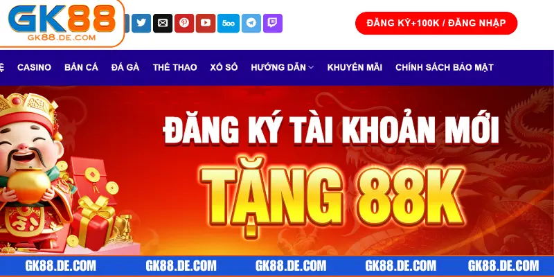 Hướng dẫn thao tác nhận khuyến mãi GK88 chi tiết