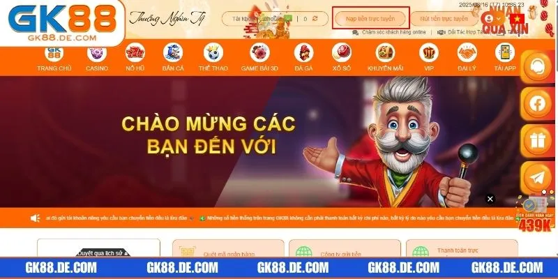 Xử lý một số sự cố khi nạp tiền GK88